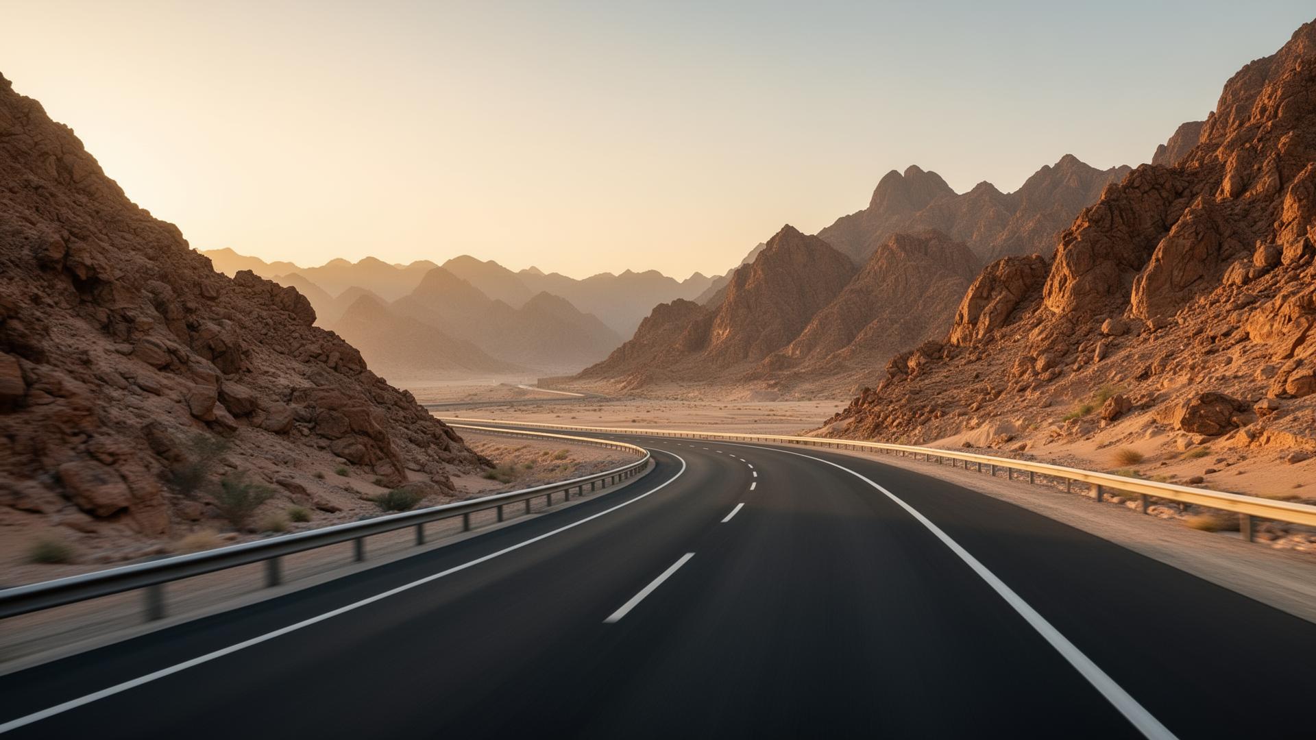 Highway through the mountains of Oman